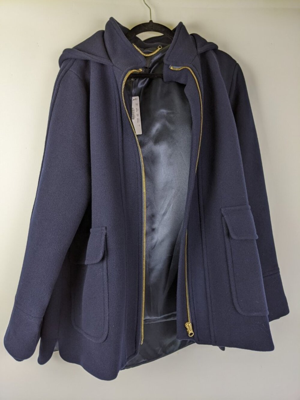 J.Crew Italian Stadium Cloth Nello Gori Wool Blend Coat NEW NWT Navy Size Large